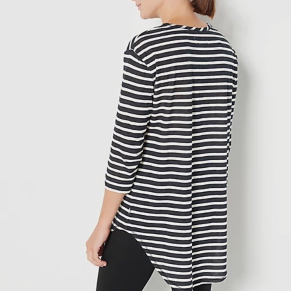 Koolaburra By UGG Slub Black and White Striped Tunic